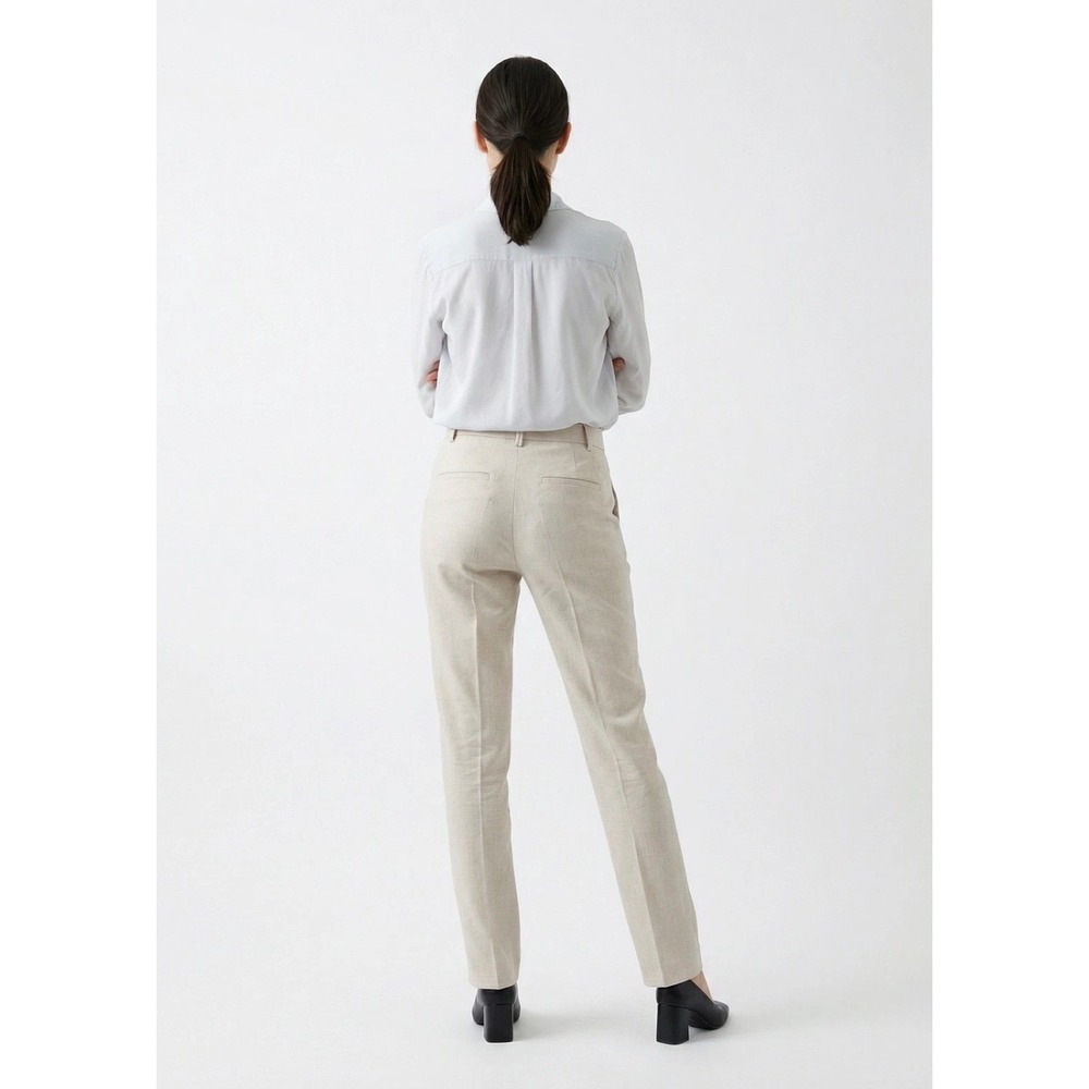 Gunex for Brunello Cucinelli Cream Stretch Trousers Made in Italy Womens 8 - Picture 2 of 7